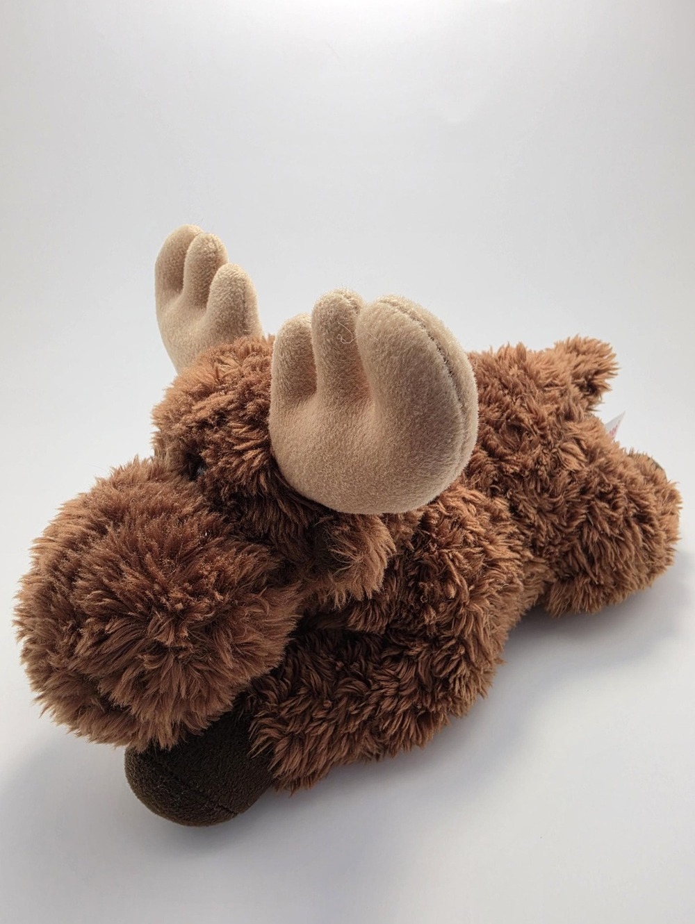 Aurora Brown Moose Plush Stuffed Animal - Laying Down (12 inch)
